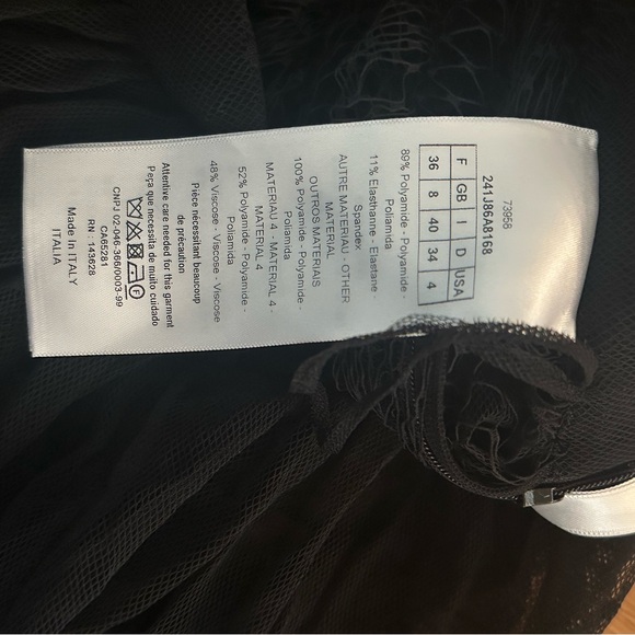 Dior Mid-Length Balloon Skirt Black Tulle size 36 - Picture 3 of 3